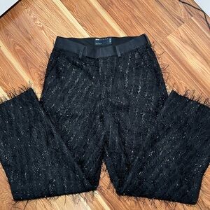 ASOS wide leg all over FRINGE PANTS - BLACK